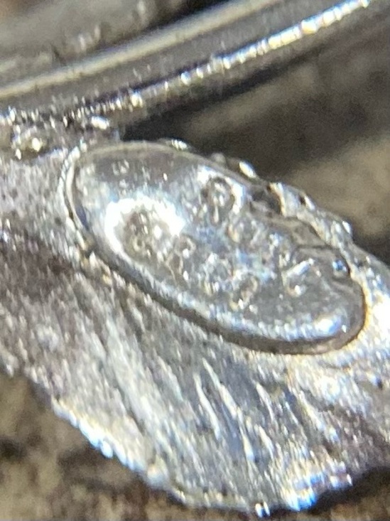 Vintage Sterling Silver Leaf Brooch • C R Co Signed • Pearl Accent - Picture 3 of 16